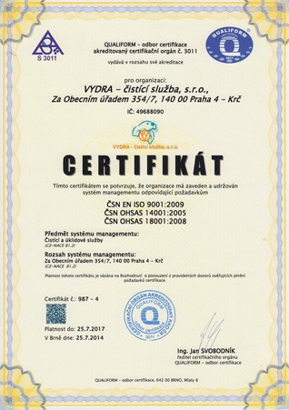 Certifikát ISO